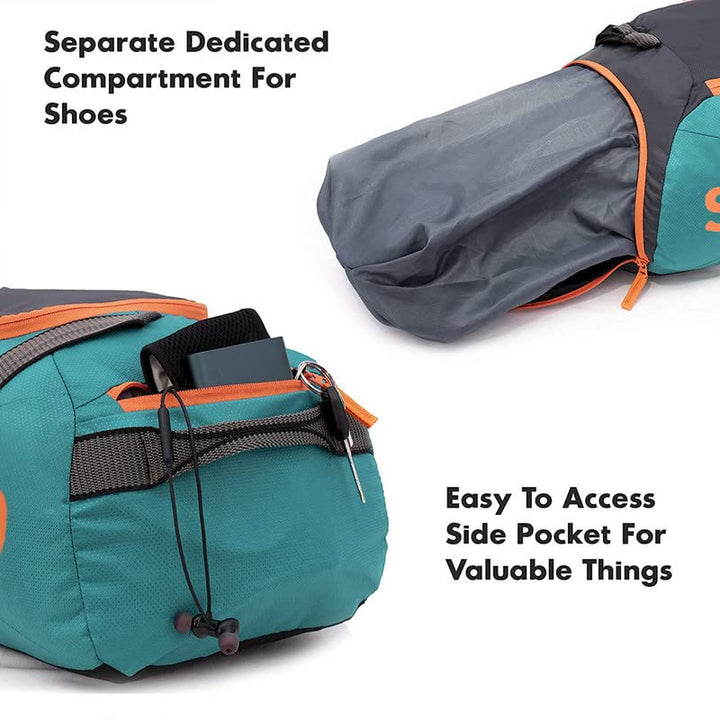 Strabo Weekend Gym & Travel Duffel Bag - Colour Teal 28L Water Resistant - Strabo