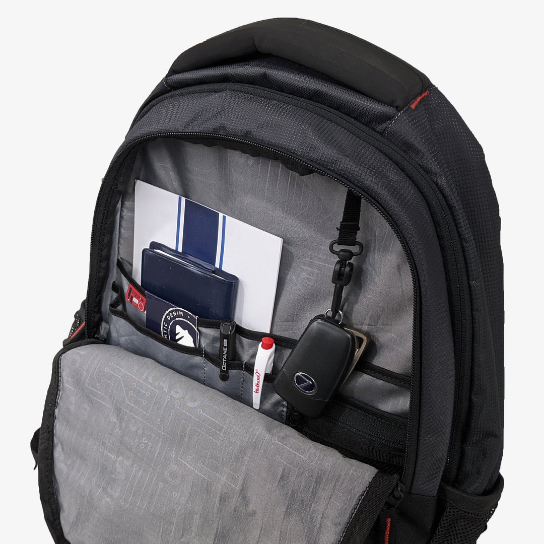 Strabo Moto Laptop Bag School & College Backpacks- Color Black  25L Water Resistant - Strabo