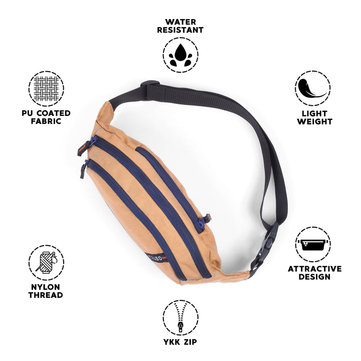 Strabo Bronko Waist Bag for Men & Women - Colour Khaki 5.5L Water Resistant - Strabo 