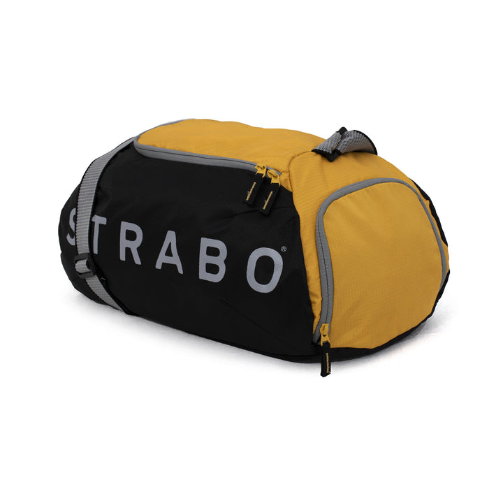 Strabo Weekend Gym & Travel Duffel Bag - Colour Black Yellow 28L Water Resistant - Strabo 