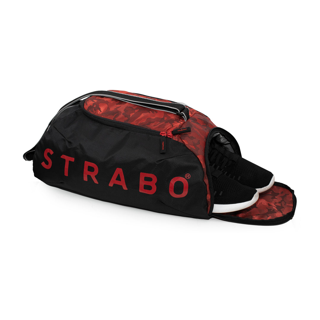 Strabo Weekend Gym & Travel Duffel Bag - Colour Jacquard Red 28L Water Resistant - Strabo 