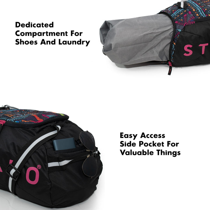 Strabo Weekend Gym & Travel Duffel Bag - Colour Tribal 28L Water Resistant - Strabo 