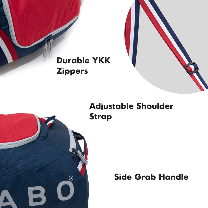 Strabo Weekend Gym & Travel Duffel Bag - Colour Red Blue 28L Water Resistant - Strabo 