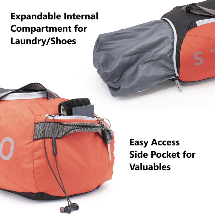 Strabo Weekend Gym & Travel Duffel Bag - Colour Orange 28L Water Resistant - Strabo 