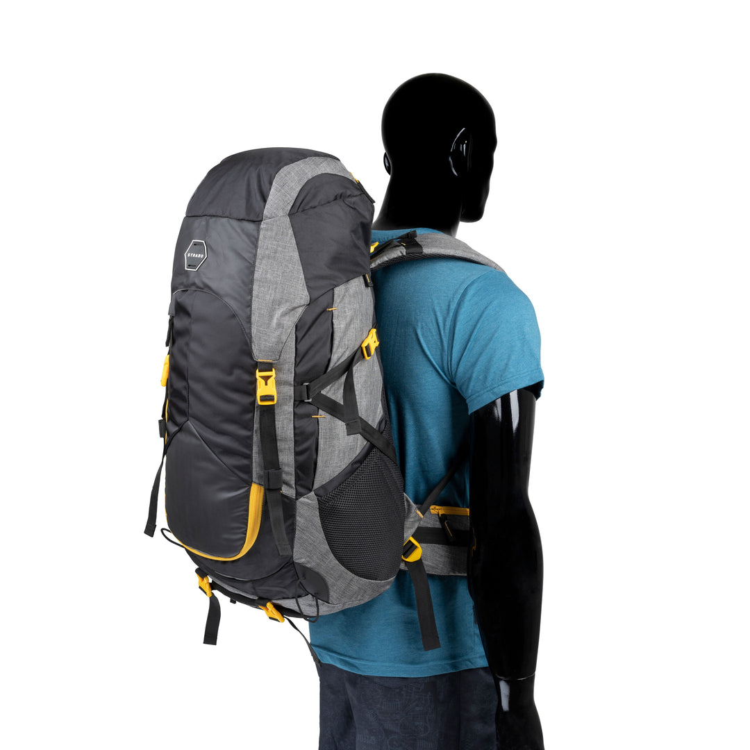 Strabo Marco Polo Trekking Backpack and Rucksack  - Colour Grey 55L Water Resistant - Strabo 