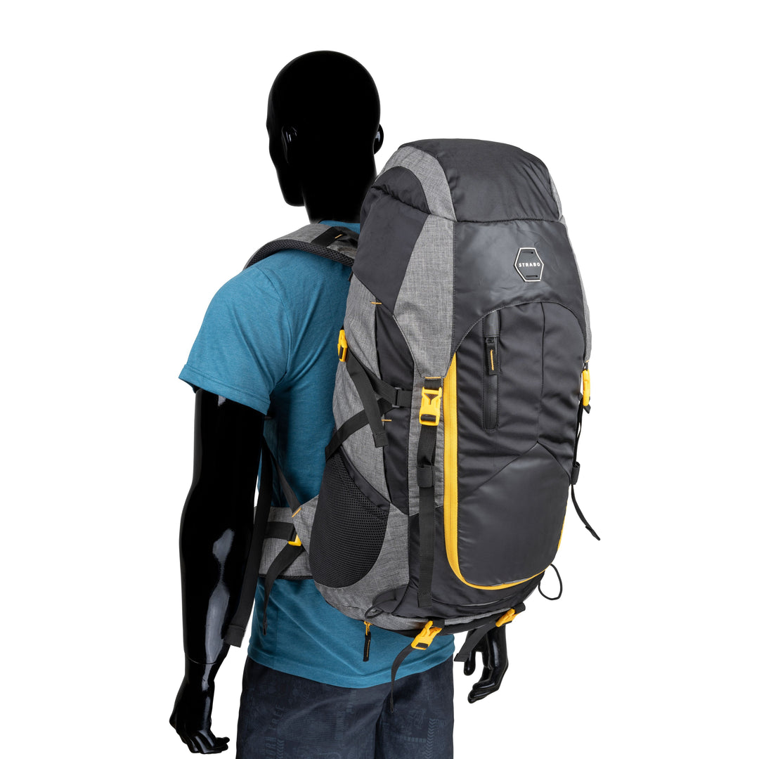 Strabo Marco Polo Trekking Backpack and Rucksack  - Colour Grey 55L Water Resistant - Strabo 
